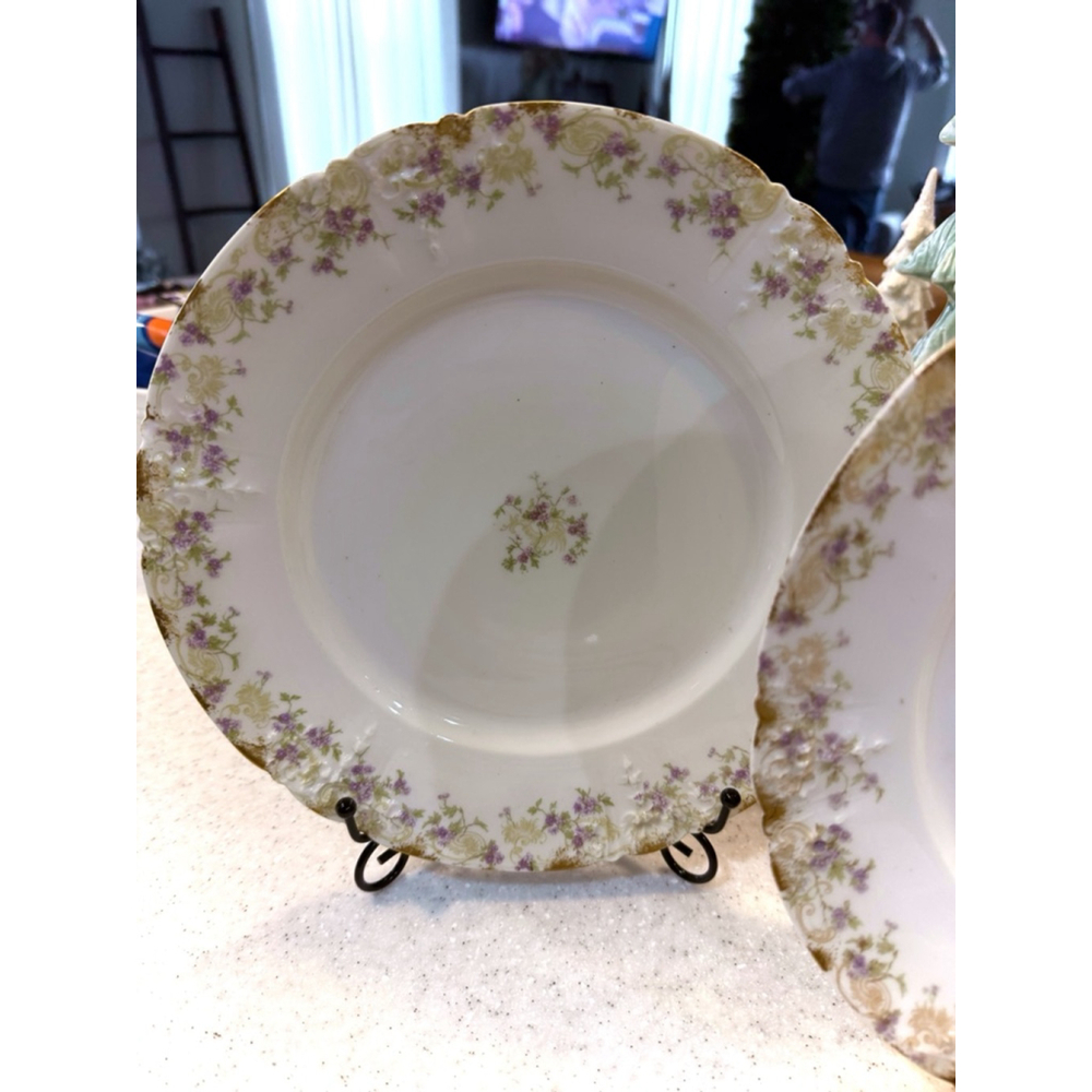 Limoges Lavender Porcelain Plates, Saucers, Cups, Bowls - Picture 9 of 16